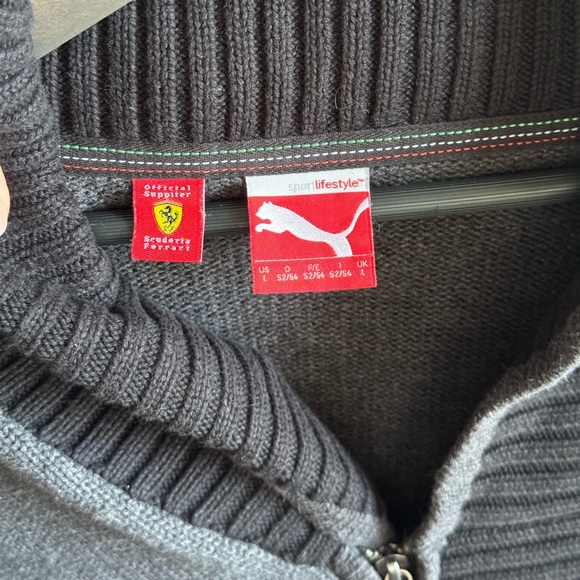 Puma Ferrari Men Charcoal Zip-Up Sweater | Large - Picture 4 of 13